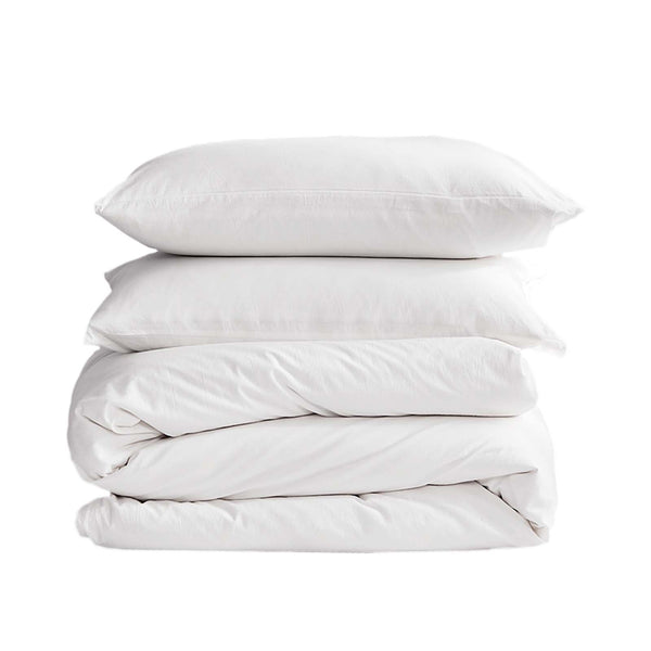 Cosy Club Duvet Cover Quilt Set Flat Cover Pillow Case Essential White King Deals499