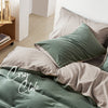 Cosy Club Quilt Cover Set Cotton Duvet Queen Green Beige Deals499