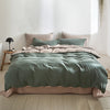 Cosy Club Quilt Cover Set Cotton Duvet Queen Green Beige Deals499