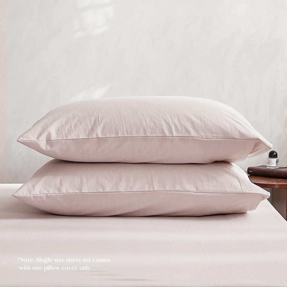 Cosy Club Duvet Cover Quilt Set Flat Cover Pillow Case Essential Purple Queen Deals499