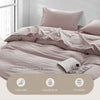 Cosy Club Duvet Cover Quilt Set Flat Cover Pillow Case Essential Purple Queen Deals499