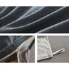Cosy Club Quilt Cover Set Cotton Duvet Single Blue Dark Grey Deals499