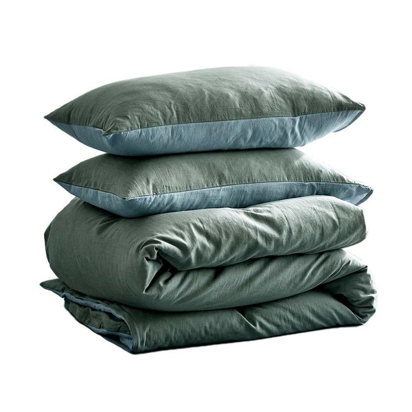 Cosy Club Duvet Cover Quilt Set Doona Cover Pillow Case Blue Lagoon SINGLE Deals499