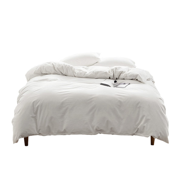 Cosy Club Duvet Cover Quilt Set Flat Cover Pillow Case Essential White Single Deals499