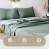 Cosy Club Cotton Sheet Set Bed Sheets Set King Cover Pillow Case Green Blue Deals499