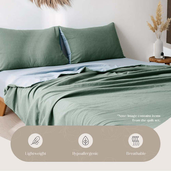 Cosy Club Cotton Sheet Set Bed Sheets Set King Cover Pillow Case Green Blue Deals499