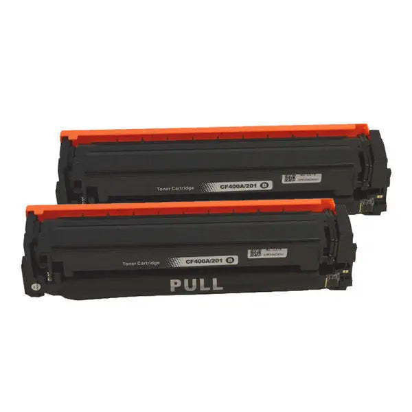 CF400A #201A Premium Generic Black Toner Cartridge x 2 HP