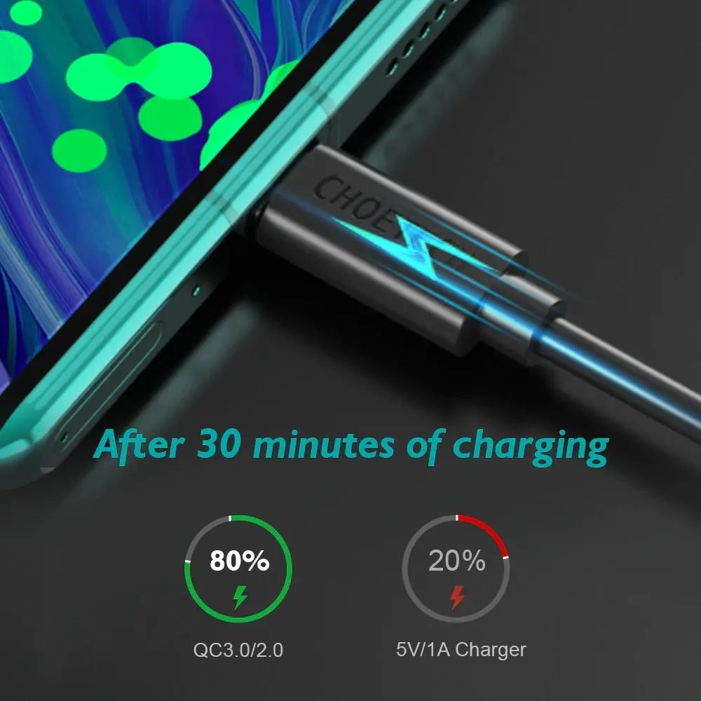 CHOETECH AC0001 USB-A to USB-C Charge & Sync Cable 0.5M Black Deals499