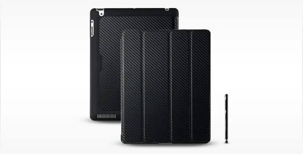 COOLERMASTER iPad 3 Wakeup Black Folio Black Carbon with stylus (LS) COOLERMASTER