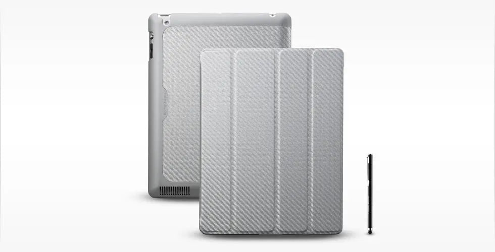 COOLERMASTER iPad 3 Wakeup Sil Folio Silver, Carbon inc stylu (LS) COOLERMASTER