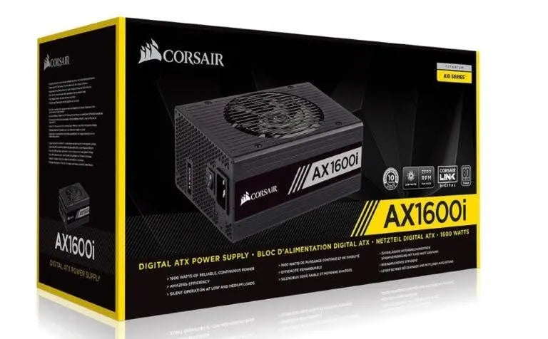 CORSAIR 1600W AX 80+ Titanium Digital Fully Modular 140mm FAN ATX PSU 10 Years Warranty. CORSAIR