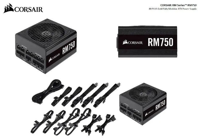 CORSAIR 750W RM 80+ Gold Fully Modular 135mm FAN ATX PSU 10 Years Warranty CORSAIR