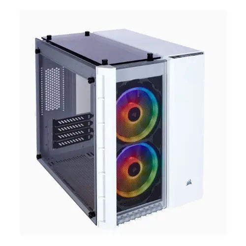 CORSAIR Crystal Series 280X RGB Tempered Glass Micro-ATX Case, White CORSAIR
