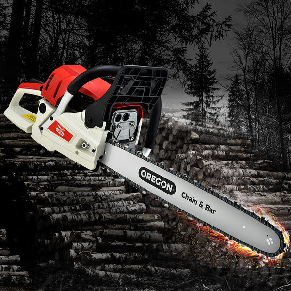 Giantz Petrol Chainsaw Commercial 52cc E-Start 20 Oregon Bar Pruning Chain Saw Deals499