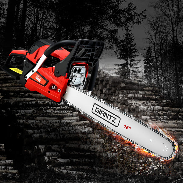 Giantz Petrol Chainsaw Chain Saw E-Start Commercial 45cc 16'' Top Handle Tree Deals499