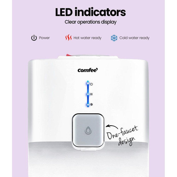 Comfee Water Dispenser Cooler Hot Cold Taps Purifier Stand 20L Cabinet White Deals499