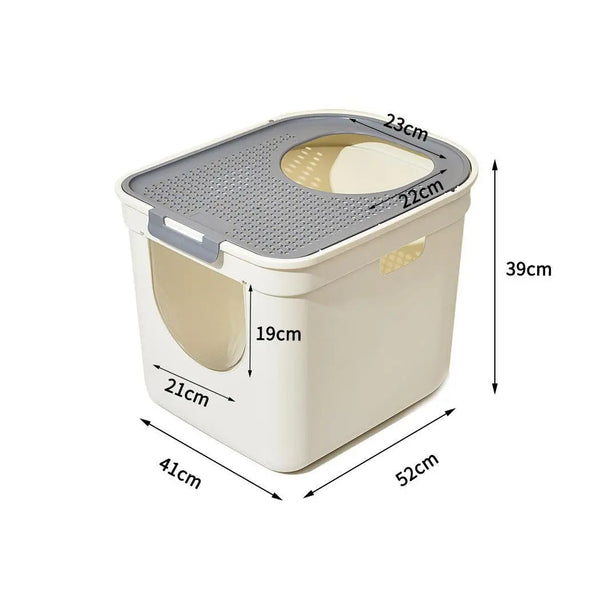 Cat Litter Box Fully Enclosed Kitty Toilet Trapping Sifting Tray Odor Control Deals499