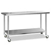 Cefito 304 Stainless Steel Kitchen Benches Work Bench Food Prep Table with Wheels 1829MM x 610MM Deals499