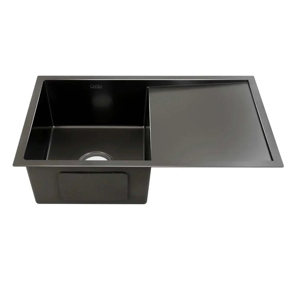 Cefito 75cm x 45cm Stainless Steel Kitchen Sink Under/Top/Flush Mount Black Deals499
