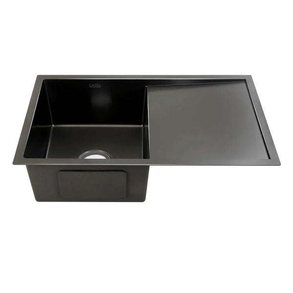Cefito 75cm x 45cm Stainless Steel Kitchen Sink Under/Top/Flush Mount Black Deals499