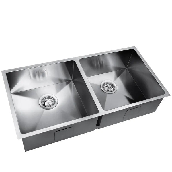 Cefito 86.5cm x 44cm Stainless Steel Kitchen Sink Under/Top/Flush Mount Silver Deals499