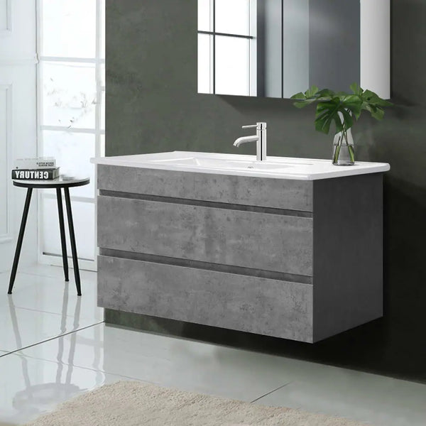 Cefito 900mm Bathroom Vanity Cabinet Basin Unit Sink Storage Wall Mounted Cement Deals499