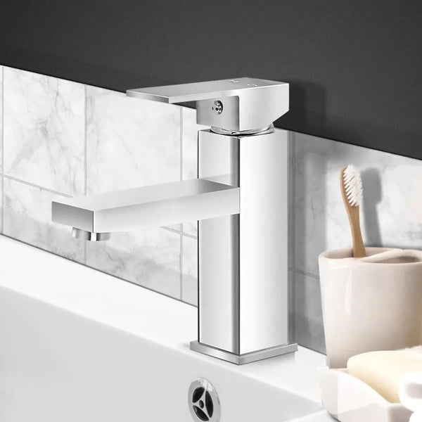 Cefito Basin Mixer Tap Faucet Bathroom Vanity Counter Top WELS Standard Brass Silver Deals499