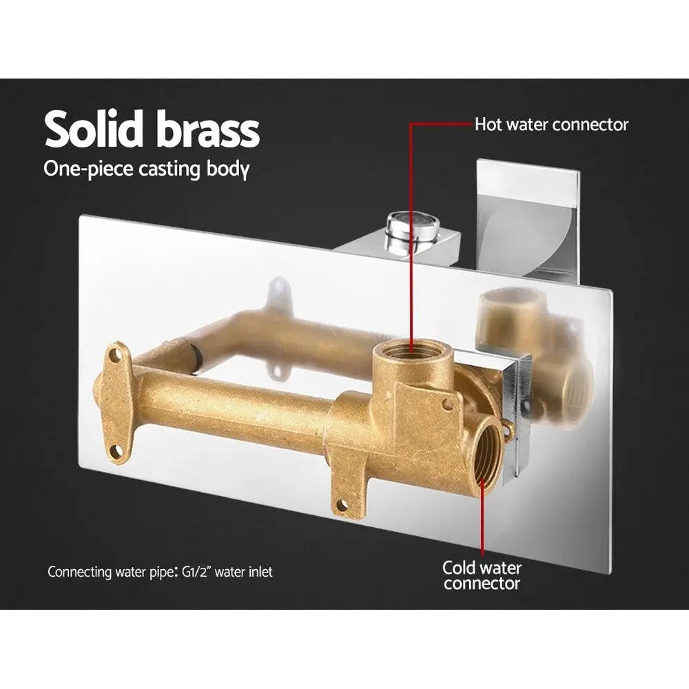Cefito Bathroom Tap SET OF 2 Basin Mixer Wall Taps Faucet Sink Brass Silver WELS Deals499