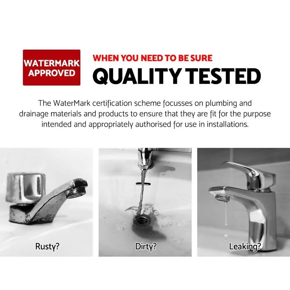 Cefito Bathroom Tap SET OF 2 Basin Mixer Wall Taps Faucet Sink Brass Silver WELS Deals499