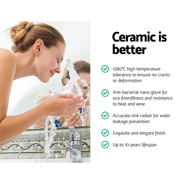 Cefito Ceramic Bathroom Basin Sink Vanity Above Counter Basins Bowl Black White Deals499