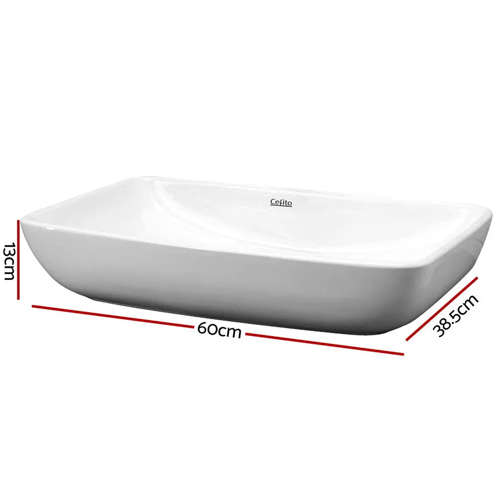 Cefito Ceramic Rectangle Sink Bowl - White Deals499