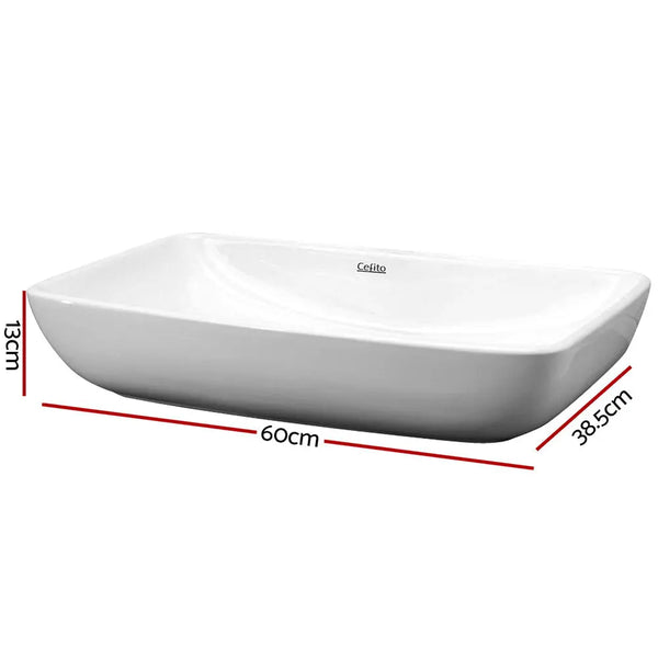 Cefito Ceramic Rectangle Sink Bowl - White Deals499