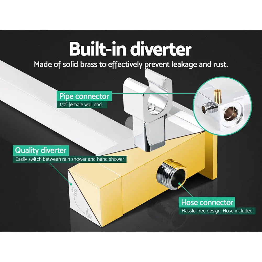 Cefito WELS 8'' Rain Shower Head Set Square Handheld High Pressure Wall Chrome Deals499