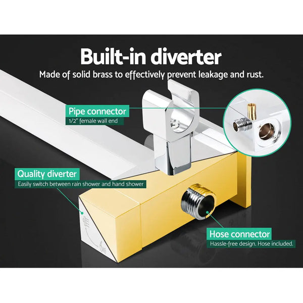 Cefito WELS 8'' Rain Shower Head Set Square Handheld High Pressure Wall Chrome Deals499