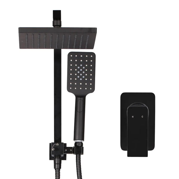 Cefito WELS 8'' Rain Shower Head Mixer Square Handheld High Pressure Wall Black Deals499