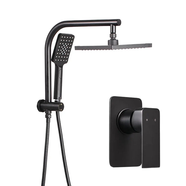 Cefito WELS 8'' Rain Shower Head Mixer Square Handheld High Pressure Wall Black Deals499