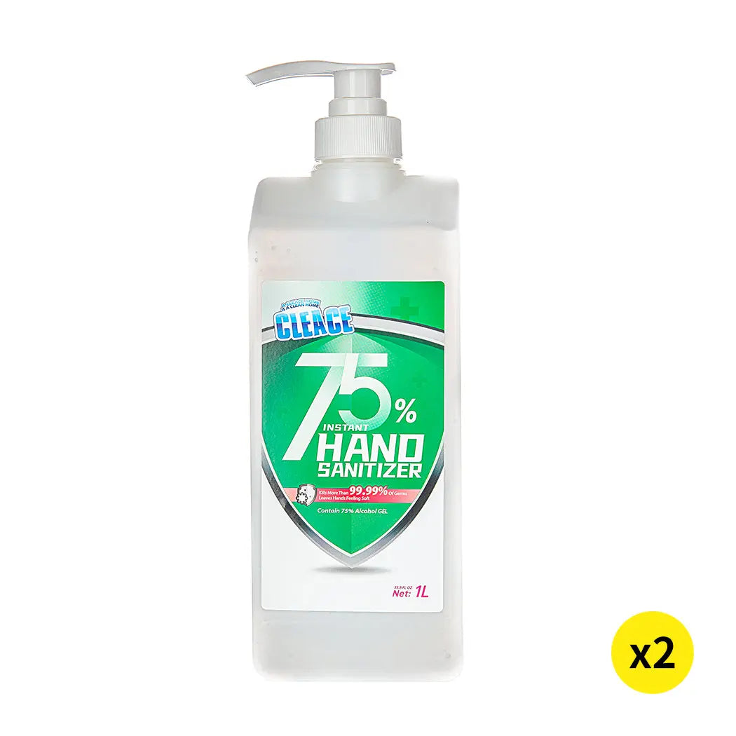 Cleace 2x Hand Sanitiser Sanitizer Instant Gel Wash 75% Alcohol 1000ML Deals499