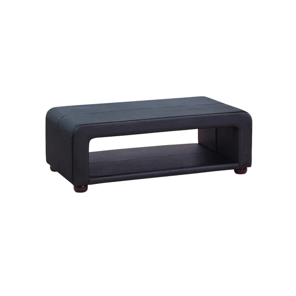 Coffee Table Upholstered PU Leather in Black Colour with open storage Deals499