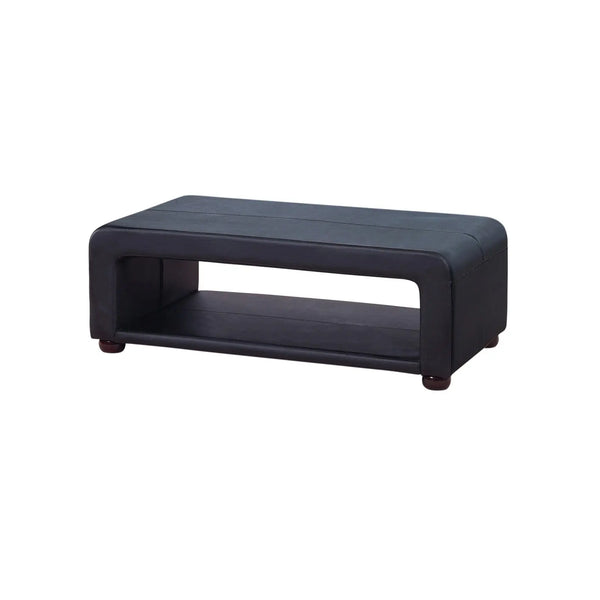 Coffee Table Upholstered PU Leather in Black Colour with open storage Deals499