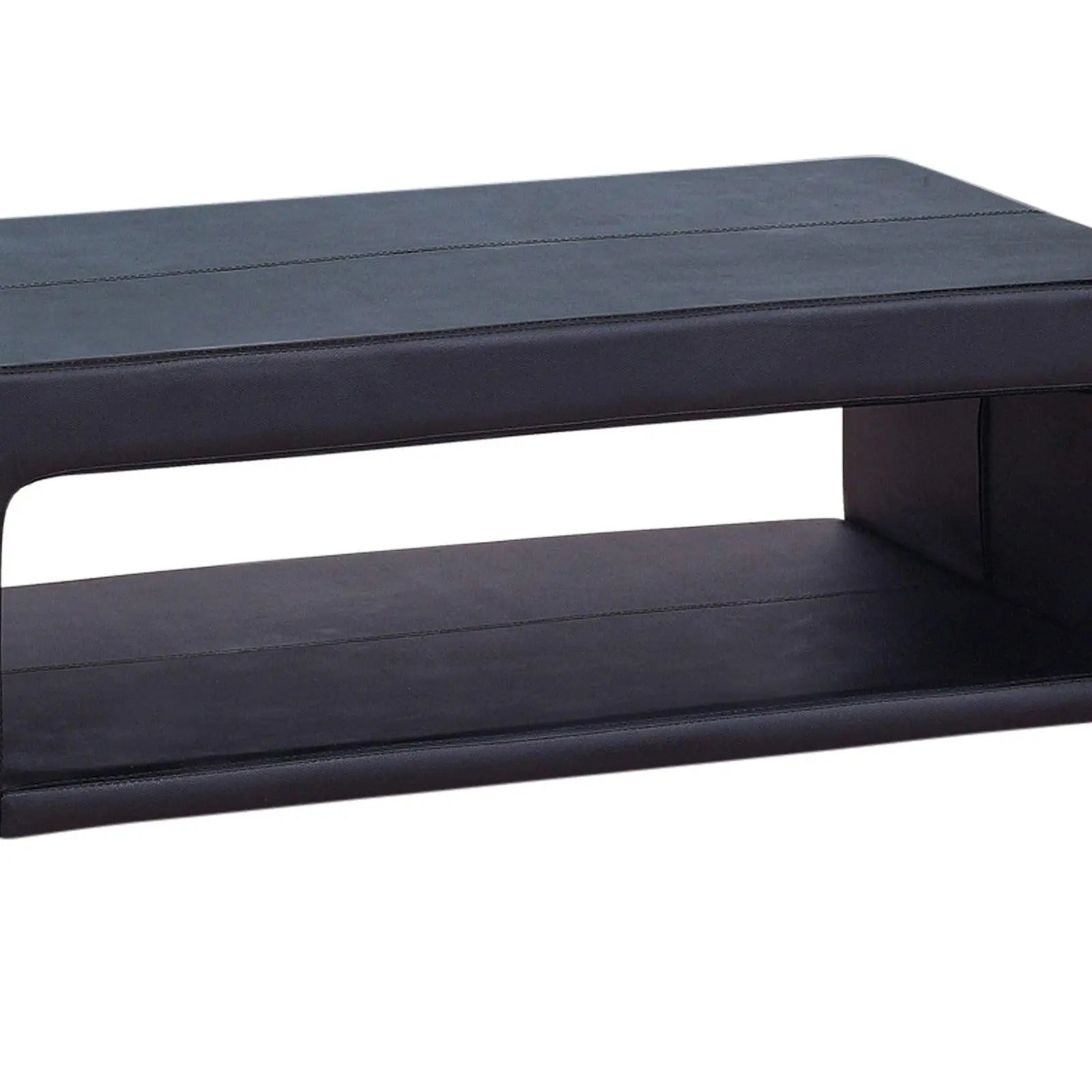 Coffee Table Upholstered PU Leather in Black Colour with open storage Deals499
