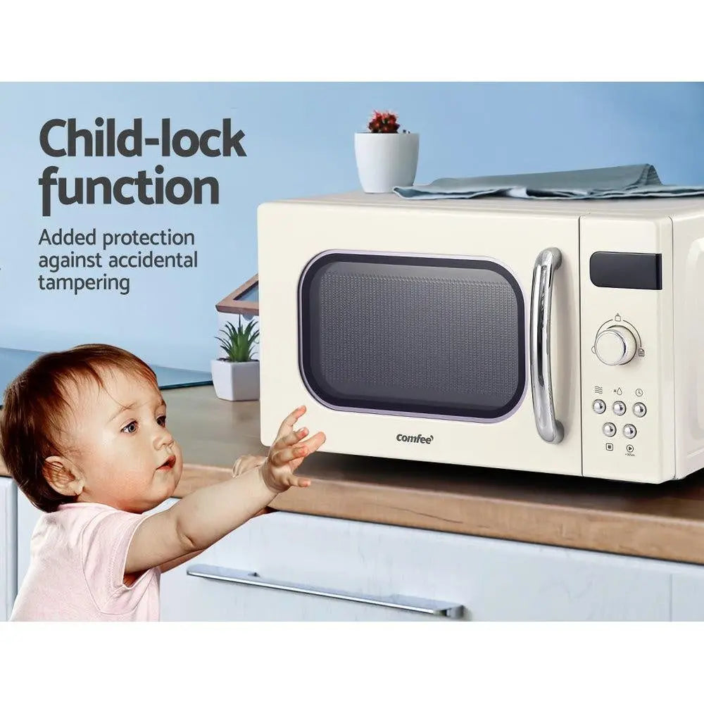 Comfee 20L Microwave Oven 800W Countertop Kitchen 8 Cooking Settings Cream Deals499