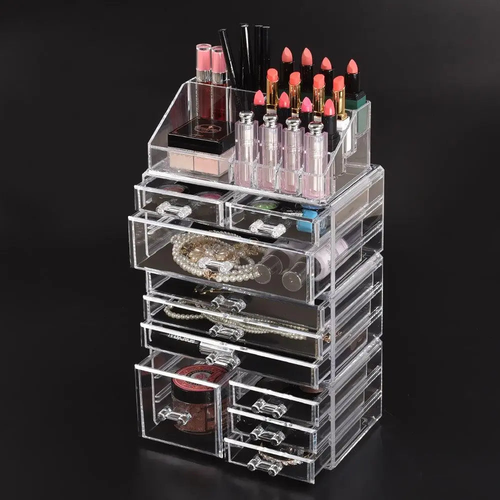 Cosmetic 10 Drawer Makeup Organizer Storage Jewellery Holder Box Acrylic Display Deals499