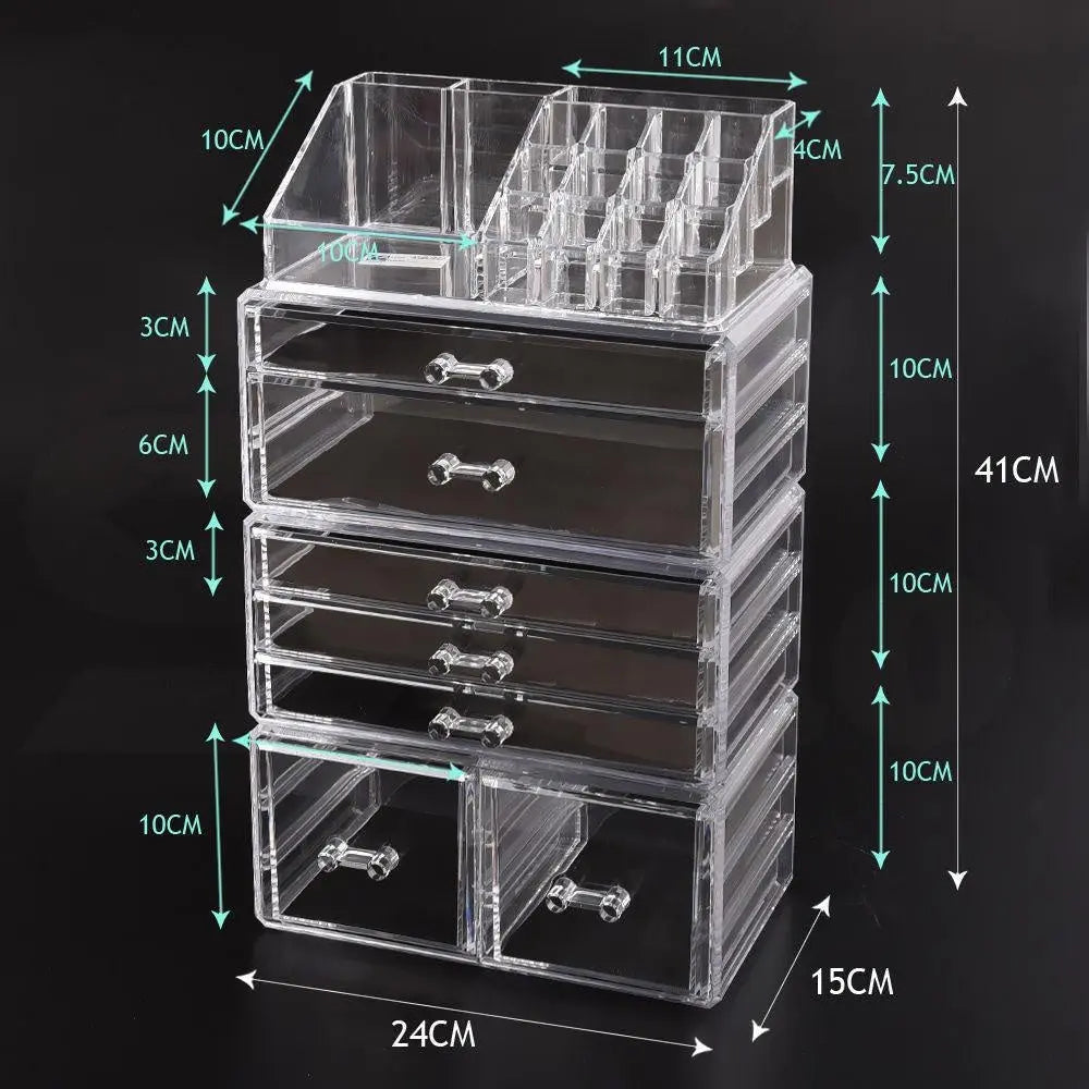 Cosmetic 7 Drawer Makeup Organizer Storage Jewellery Holder Box Acrylic Display Deals499