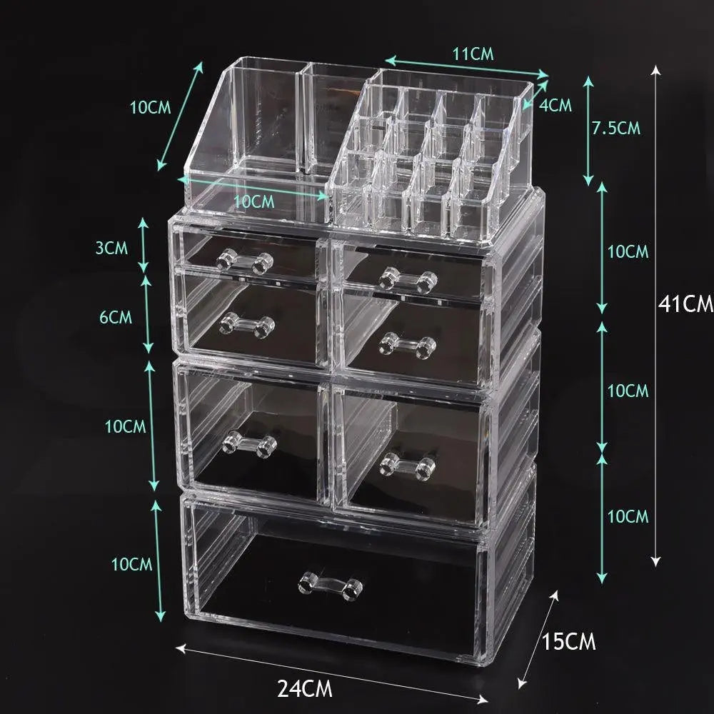 Cosmetic 7 Drawer Makeup Organizer Storage Jewellery Holder Box Acrylic Display Deals499