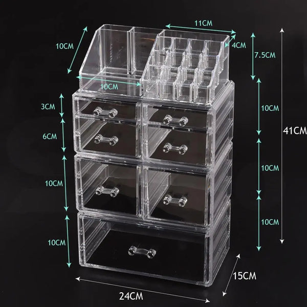 Cosmetic 7 Drawer Makeup Organizer Storage Jewellery Holder Box Acrylic Display Deals499