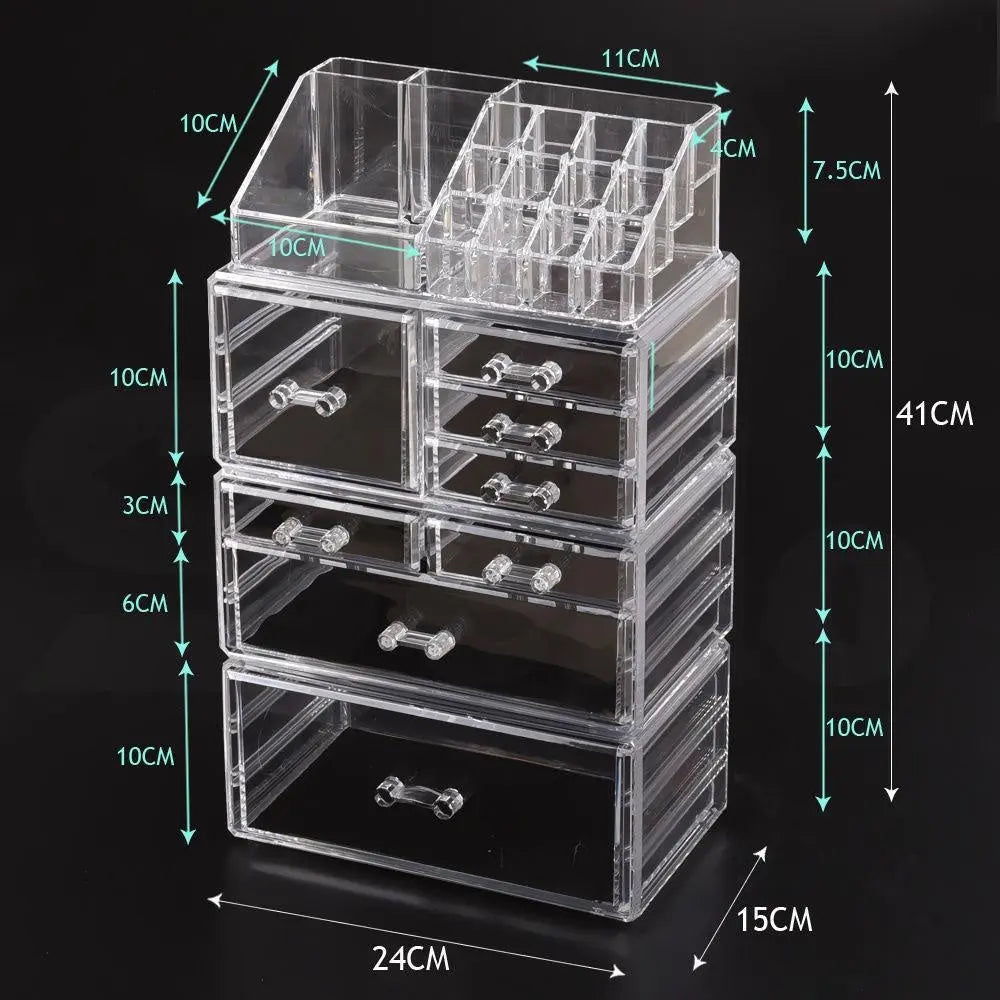 Cosmetic 7 Drawer Makeup Organizer Storage Jewellery Holder Box Acrylic Display Deals499