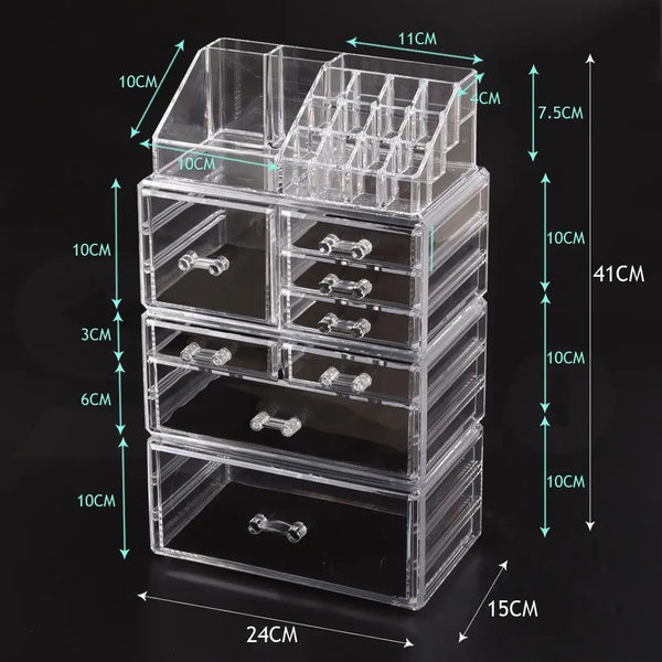 Cosmetic 7 Drawer Makeup Organizer Storage Jewellery Holder Box Acrylic Display Deals499