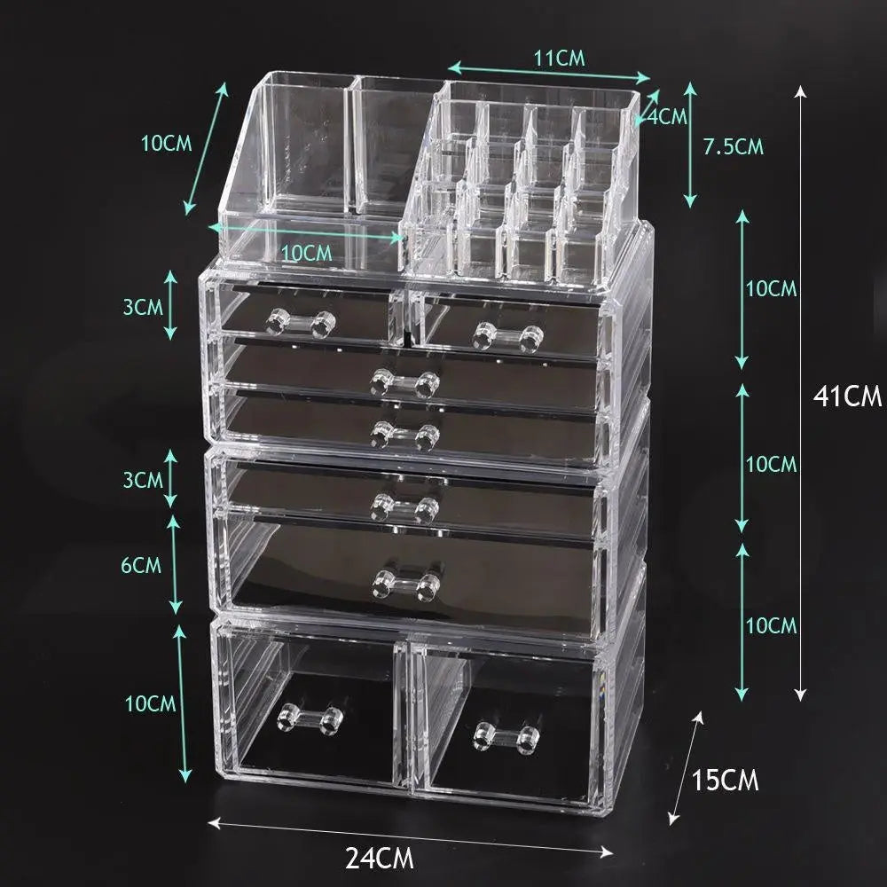 Cosmetic 7 Drawer Makeup Organizer Storage Jewellery Holder Box Acrylic Display Deals499