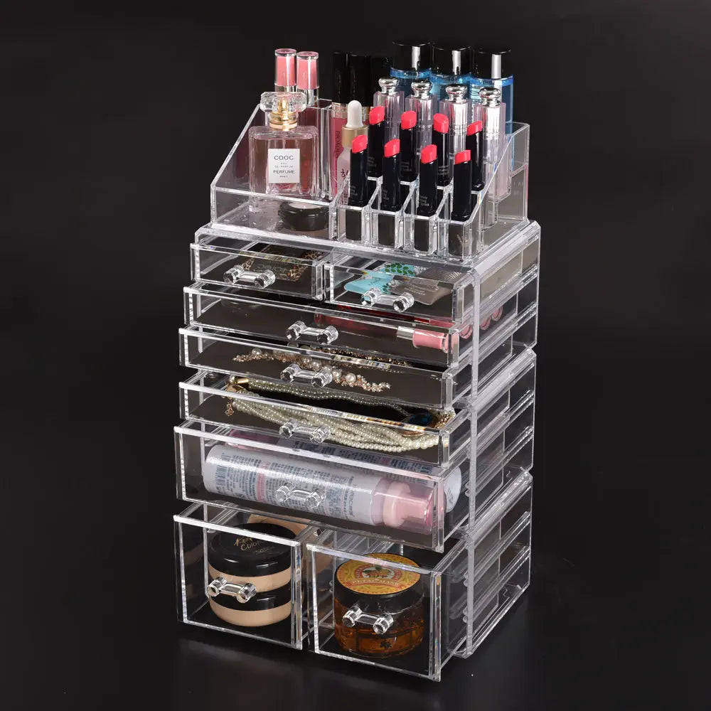 Cosmetic 8 Drawer Makeup Organizer Storage Jewellery Holder Box Acrylic Display Deals499