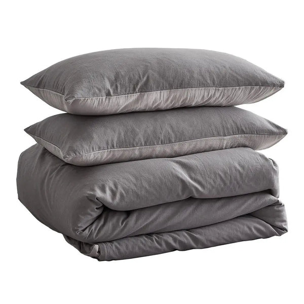 Cosy Club Duvet Cover Quilt Set King Flat Cover Pillow Case Grey Inspired Deals499